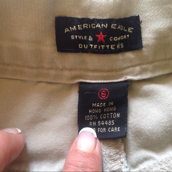American Eagle Shorts 6 Khaki Cotton High Waist - Picture 4 of 5